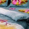 Lenjerii de pat 1+1 gratis cu imprimeu 3D floare roz și buburuze, set de 4 piese