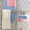 Pătură bebeluși embosată Cotton Box ecru 100 × 120 cm, microfibră ultra-soft cu motive nori și stele