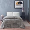 Pătură bumbac și fibră mixtă 200x220 cm, model geometric antracit, marca TAC, moale și călduroasă