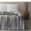 Pătură bumbac și fibră mixtă 200x220 cm, model geometric gri, marca TAC, moale și călduroasă.