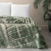 Pătură bumbac și fibră mixtă 200x220 cm, model geometric verde, marca TAC, moale și călduroasă.