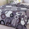 Pătură cocolino 200x230 cm cu cercuri gri, alb și negru – design geometric modern