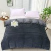 Patura cocolino Line 200x230cm gri antracit, microfibra plusata dungi.