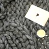 Patura cu fire gigant din lana merinos, 100x150cm, gri
