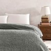 patura embosata TAC Doressa antracit 220x240 cm model ornamental reliefat utilizata ca patura sau cuvertura decorativa pentru pat