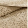 patura embosata TAC Doressa camel 220x240 cm model ornamental reliefat utilizata ca patura sau cuvertura decorativa pentru pat