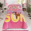 Pătură de lux Disney Masha și Ursul, 160x220cm, roz, model cu mesaj You are my Sun