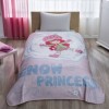 patura de lux TAC Strawberry Princess 160x220 cm roz cu personaj pentru fete si model Snow Princess