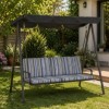 perna balansoar gradina albastra 150x50x50 cm albastru doua segmente husa detasabila Oxford Ralex Pucioasa