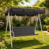 perna balansoar gradina 150x50x50 cm doua segmente gri antracit husa detasabila Ralex Pucioasa