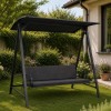 perna balansoar gradina negru 150x50x50 cm  doua segmente husa detasabila Oxford Ralex Pucioasa
