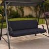 perna balansoar gradina negru 150x50x50 cm  doua segmente husa detasabila Oxford Ralex Pucioasa