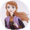 Pernuță decorativă rotundă Disney pentru copii cu Elsa din filmul Frozen, în culori albastru deschis, alb și roz, diametru 40 cm, cu desene animate detaliate.