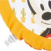 Pernuță decorativă rotundă Disney pentru copii cu Minnie Mouse, în culori roz, negru și alb, diametru 40 cm, cu desene animate detaliate și fundal cu buline.
