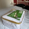 Pilota alba lana 100% naturala Pucioasa 200x215 cm, fata damasc, confort si caldura pentru noptile reci de iarna