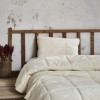 Pilota deluxe iarna 195x215cm matlasata, umplutura lana naturala si fata din bumbac 100%, culoare ecru