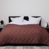 Pilota lână 100% naturală cu față din damasc, maro, dimensiune 160x210 cm, fabricată în România