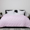 Pilota lila lana 100% naturala Pucioasa 200x215 cm, fata damasc, confort si caldura pentru noptile reci de iarna