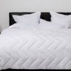 Pilotă lână iarnă tip hotel cu față bumbac(damasc) 200x215cm,Alba