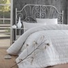 Pilota bumbac 100% matlasată Eponj Home, dimensiune 195x215cm, albă, ideală pentru sezonul rece