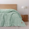 Pilota iarna cocolino pat dublu Cotton Box Wave Verde Salvie 200x220
