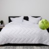 Pilota iarna 200x215cm Ralex Pucioasa, fata si umplutura bumbac 100%, culoare alba, fabricata in Romania