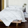 Pilota de iarnă albă 200x215 cm, umplută cu silicon, față de damasc, bumbac 100%, matlasată