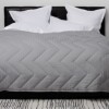Pilota gri lana 100% naturala Pucioasa 140x210 cm, fata damasc, confort si caldura pentru noptile reci