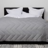 Pilota gri deschis lana 100% naturala Pucioasa 200x215 cm, fata damasc, confort si caldura pentru noptile reci de iarna