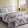 Pilota Polar single 155x215 cm TAC Savina, matlasata, design romantic cu inimioare rosii si gri, confort si caldura