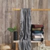 Pled cu ciucuri 200 x 230cm, Cotton Box, Damla negru, gri