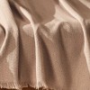 Pled Merlin Bej 170x200cm din bumbac reciclat cu franjuri decorativi