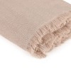 Pled Merlin Bej 170x200cm din bumbac reciclat cu franjuri decorativi