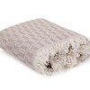 Pled Vizyon Bej 170x210cm cu model grafic și ciucuri din bumbac și poliester