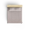 Pled Vizyon Bej 170x210cm cu model grafic și ciucuri din bumbac și poliester
