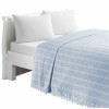 Pled subtire cu ciucuri 200 x 220 cm, Linens Olivia Mavi (Bleu)