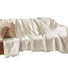 Pled Merlin Ecru 170x200cm cu franjuri din bumbac reciclat, densitate 280g/mp