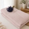 pled tricotat din bumbac roz F13 160x220 cm model spic
