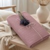 Pled tricotat din bumbac roz trandafiriu 160x220 cm model spic
