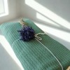 pled tricotat din bumbac 100% verde 220x240 cm model spic