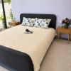 Pled tricotat din bumbac cappuccino F37 220x240 cm model spic