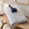Pled tricotat din bumbac 100% gri deschis 220x240 cm cu model spic