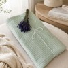 Pled tricotat din bumbac 100% verde menta 220x240 cm cu model spic