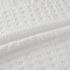 Pled waffle alb din bumbac 100%, 240x260 cm, cu textura gofrata geometrica