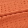 Pled waffle caramiziu din bumbac 100%, 240x260 cm, cu textura gofrata geometrica