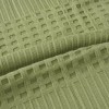 Pled waffle verde din bumbac 100%, 240x260 cm, cu textura gofrata geometrica