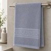 Prosop bumbac 100% gri cu bordura greceasca 30x50 cm pentru maini