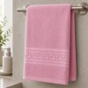 Prosop bumbac 100% roz pastel pentru maini cu bordura greceasca 30x50 cm