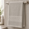 prosop bej bumbac 100% 50x90 cm pentru fata cu bordura greceasca Ralex Pucioasa