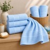 prosop bleu din bumbac 100% 50x90 cm pentru fata cu bordura greceasca 500 gr mp